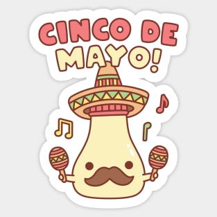 Cute Mayo Cinco De Mayo Funny Pun Sticker